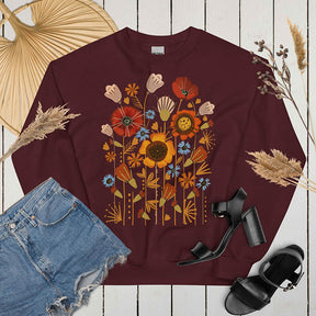 Ladies Floral Field Wildflower Sweatshirt