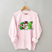 Christmas Snowman  Lights Sweatshirt