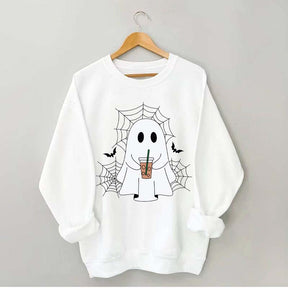 Ghost Drinking Coffee Sweatshirt