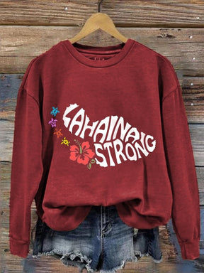 Women's Lahaina Strong Hibiscus Flower Sweatshirt