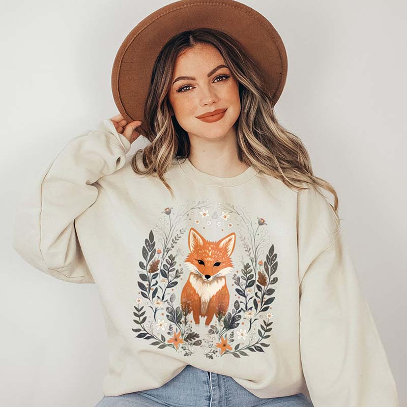 Cute Fox Cottagecore Forest Sweatshirt