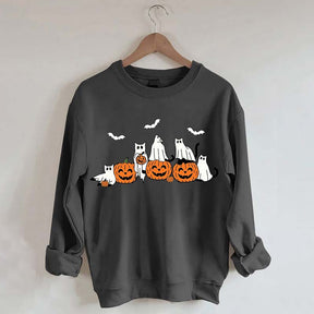 Fall Ghost Cats Halloween Sweatshirt