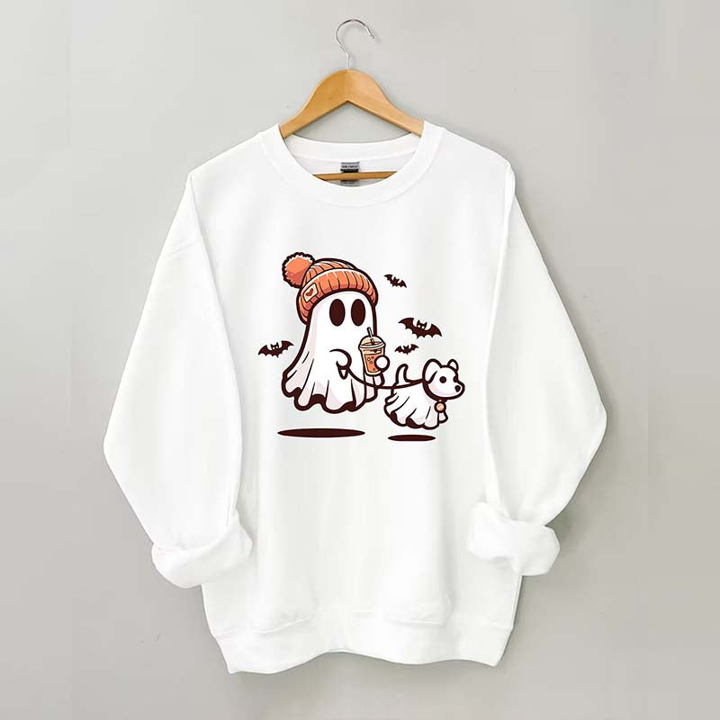 Ghost With Walking Dog Sweatshirt