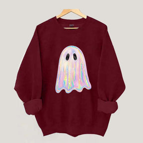 Retro Disco Iridescent Ghost Sweatshirt