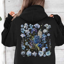 Blue Wildflowers Granola Girl Hoodie