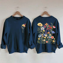 Vintage Pressed Yellow Flowers Sweatshirt