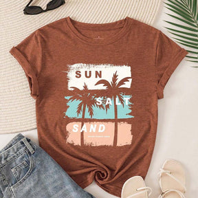 Coconut Tree Letter Sun T-Shirt