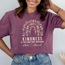 Kindness Floral Rainbow Positivity T-Shirt