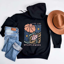 Boho Floral Print Cute Mental Health Hoodie