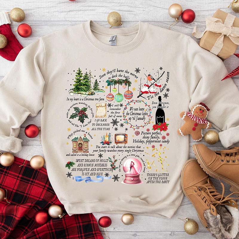 Christmas Song Lyrics Collage Sweatshirt