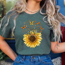 Sunflower Butterfly Botanical T-Shirt