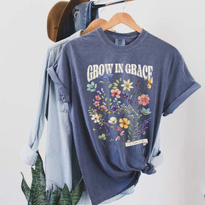 Grow In Grace Wildflowers Bible Verse T-Shirt