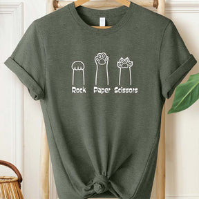 Rock Paper Scissors Cat Lover T-Shirt