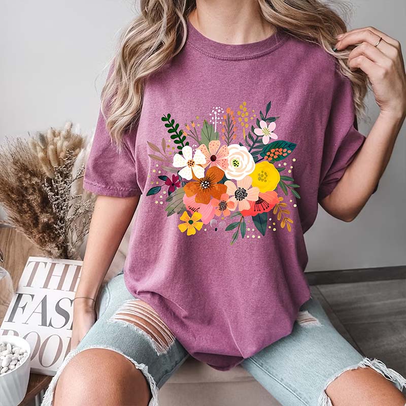 Retro Floral Corsage T-Shirt