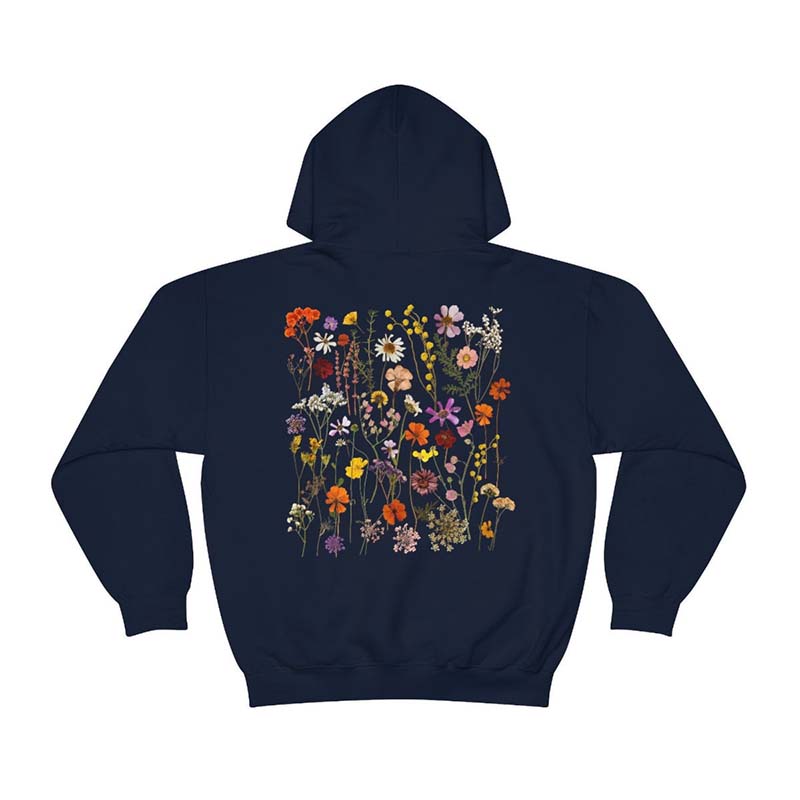 Cute Pressed Flowers Cottagecore Hoodie