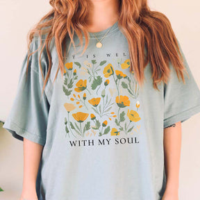 It Is Well With My Soul Yellow Flower T-Shirt