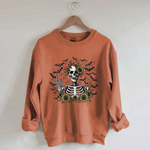 Spooky Skeleton Sunflowers Sweatshirt