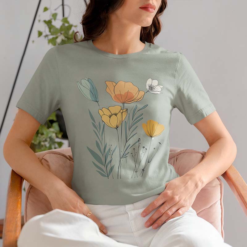 Pastel Floral Nature Garden Lover T-Shirt