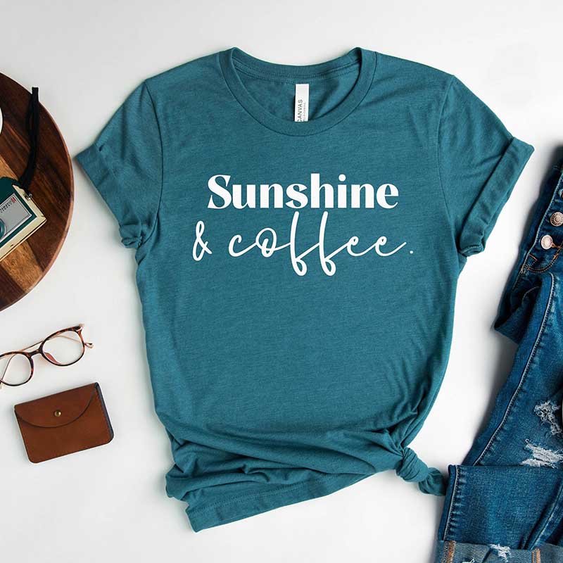 Sunshine and Coffee Summer Vibes T-Shirt