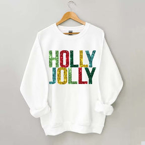 Printed Holly Jolly Sweatshirt