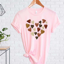 Artsy Melanin Watercolor Hearts T-Shirt