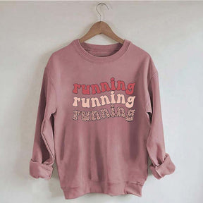 Pink Running Leopard Print Sweatshirt