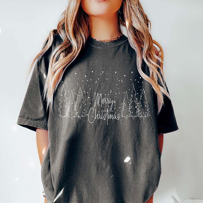 Cute Merry & Bright Christmas Tree T-Shirt