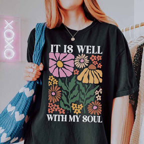 Floral It is Well Soul Scripture T-Shirt