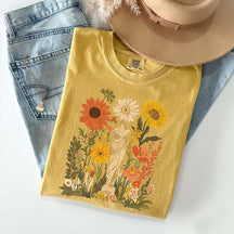 Vintage Pressed Orange Botanical Floral T-Shirt