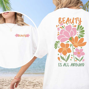 Beauty All Around  Retro Floral T-Shirt