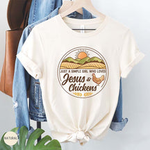 Jesus and Chickens Religious Country T-Shirt