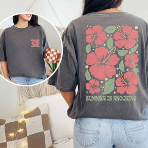 Retro Hello Summer Break Floral T-Shirt