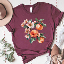 Aesthetic Peaches Botanical Fruit T-Shirt