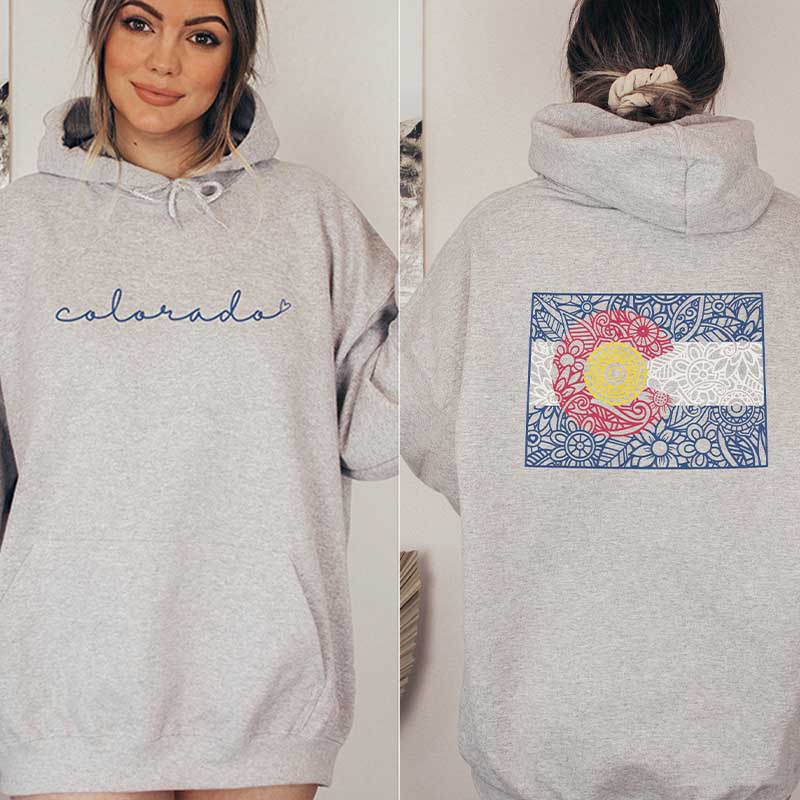 Colorado Flag Mountian Hoodie