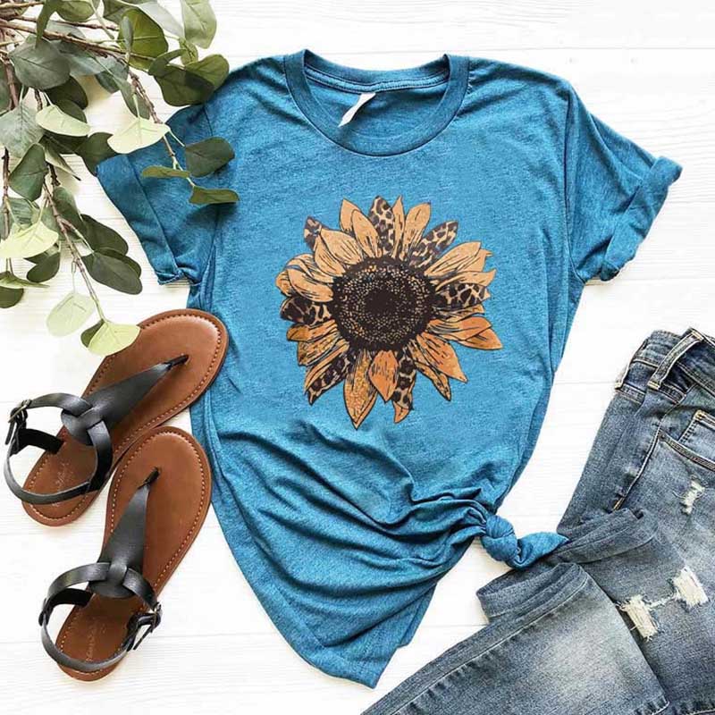 Sunflower Leopard Plant Lover T-Shirt