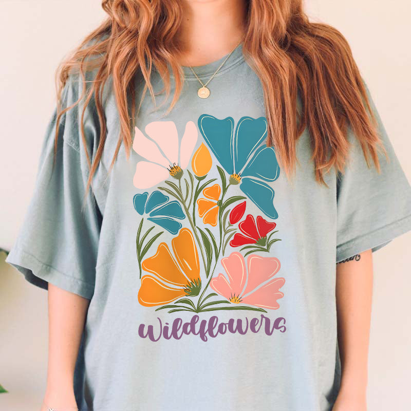 Retro Garden Wildflowers T-Shirt