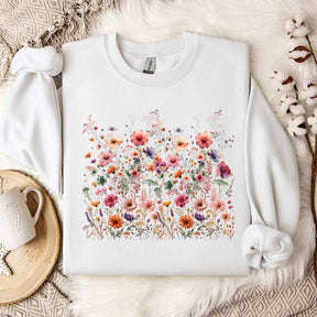 Cute Vintage Pressed Flowers Sweatshirt