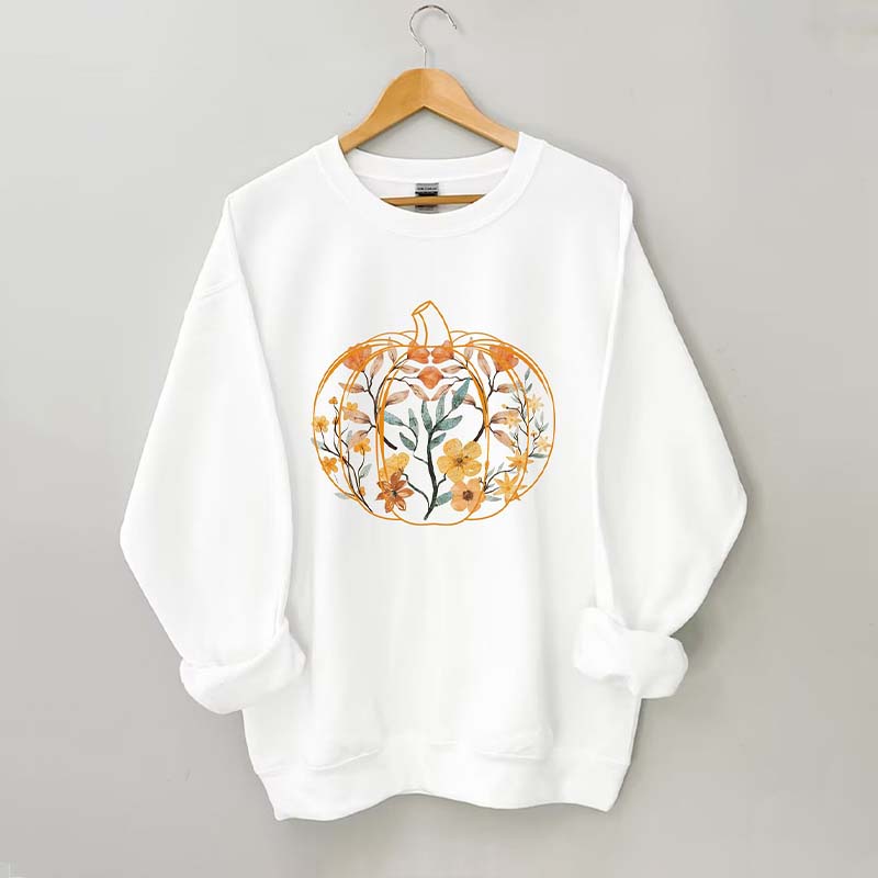 Fall Floral Pumpkin Sweatshirt