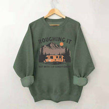 Roughing It Mountains Retro Vintage Sweatshirt