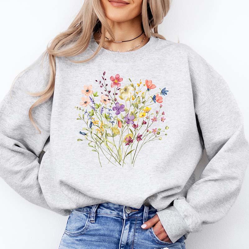 Pressed Flowers Floral Nature Sweatshirt