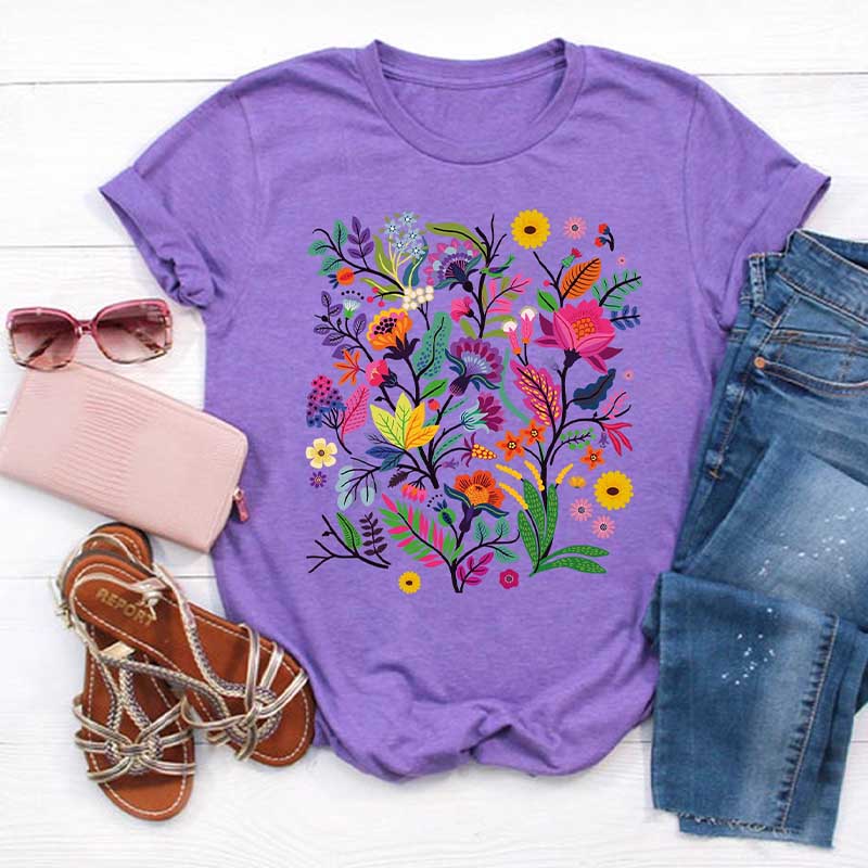 Nature Lover Colorful Wildflower Floral T-Shirt