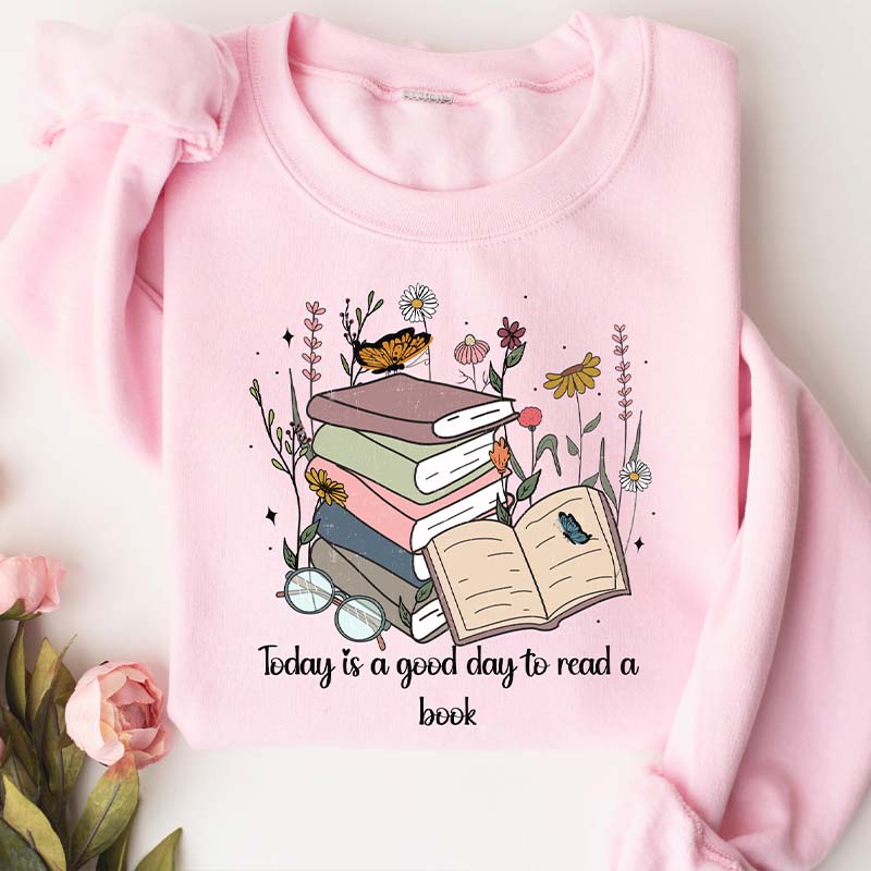 Retro Funny Book Wildflowers Sweatshirt