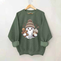 Cute Christmas Ghost Coffee Sweatshirt