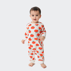 Family Matching Orange Pumpkin Christmas Pajamas Set