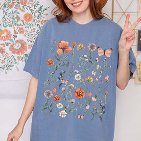 Boho Vintage Wildflower Plant Gift T-Shirt