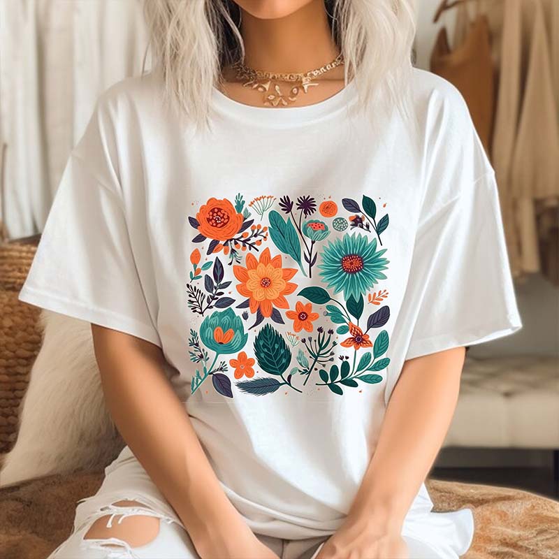 Retro Botanical Gardener Wildflower T-Shirt