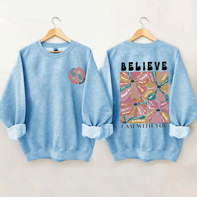 Women Christian Bible Verse Boho Flowers Sweatshirt