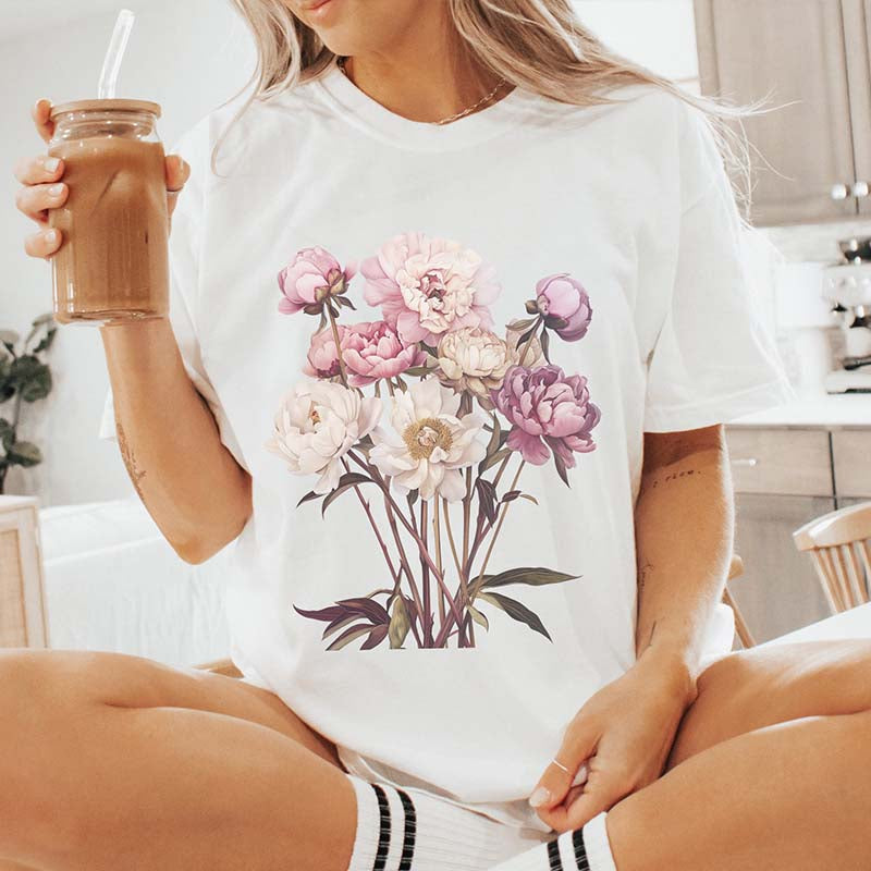 Peony Flower Botanical Gardeners T-Shirt