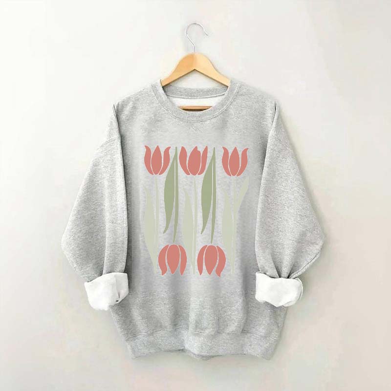 Boho Flower Fresh Tulips Sweatshirt