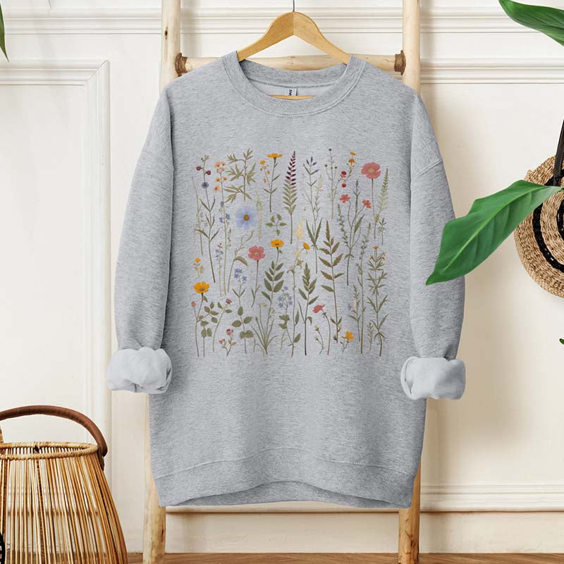 Dried Wildflower Boho Nature Lover Sweatshirt